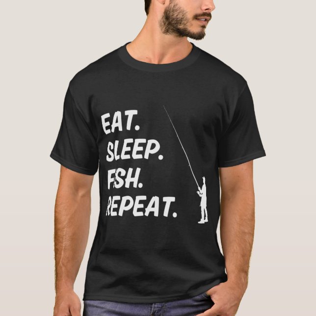 Camiseta Comer Pescado Dormir Repetir (Anverso)