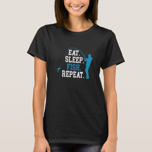 Camiseta Comer Pescado Sleep Repetir Pescador De Mar Profun