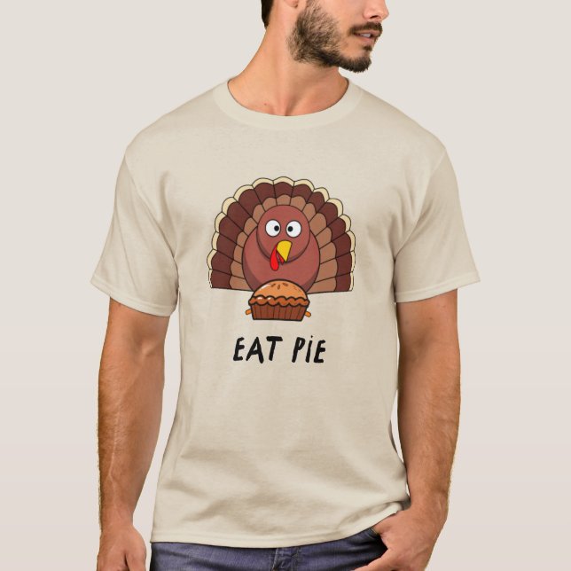 Camiseta Comer Pie Con La Turquía Del Día De Gracias (Anverso)