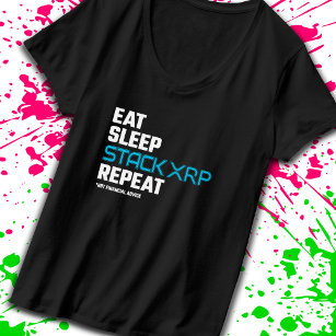 Camiseta Comer Pila De Dormir Gracioso Meme De Crypto De XR