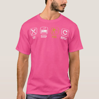 Camiseta Comer Piscina Sleep Piscina Bolas de repetición Pi