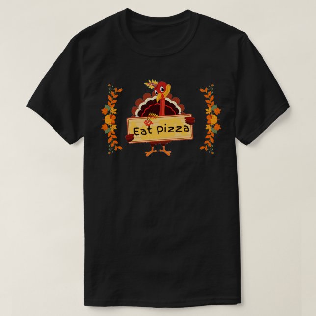 Camiseta comer pizza (Diseño del anverso)
