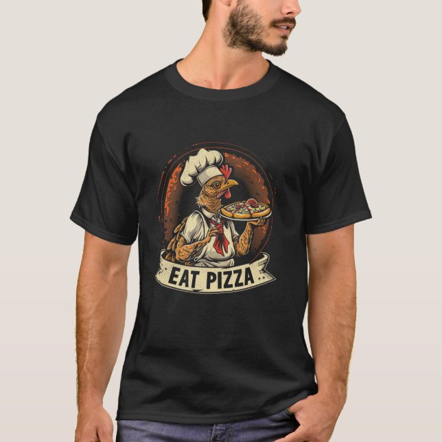 Camiseta Comer pizza el divertido día de Acción de Gracias  (Anverso)