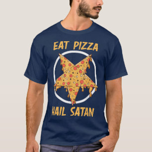 Camiseta Comer pizza Hail Satan Devil Pizza