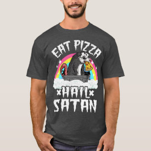 Camiseta Comer pizza Hail Satan Opossum Punk Banda de muert