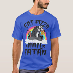 Camiseta Comer pizza Hail Satan Opossum Punk Banda de muert