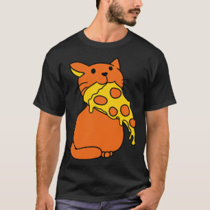 Camiseta comer pizza hambrienta delicioso salami comer un c