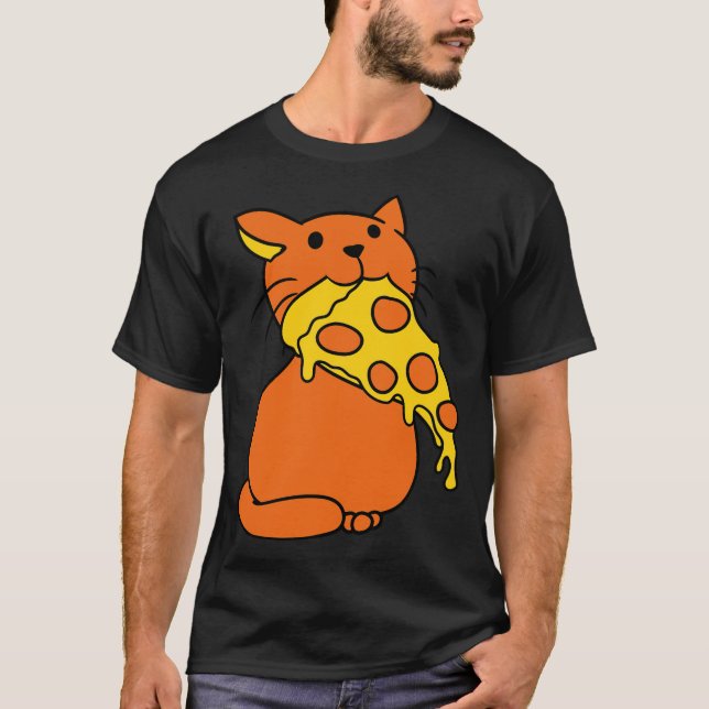 Camiseta comer pizza hambrienta delicioso salami comer un c (Anverso)