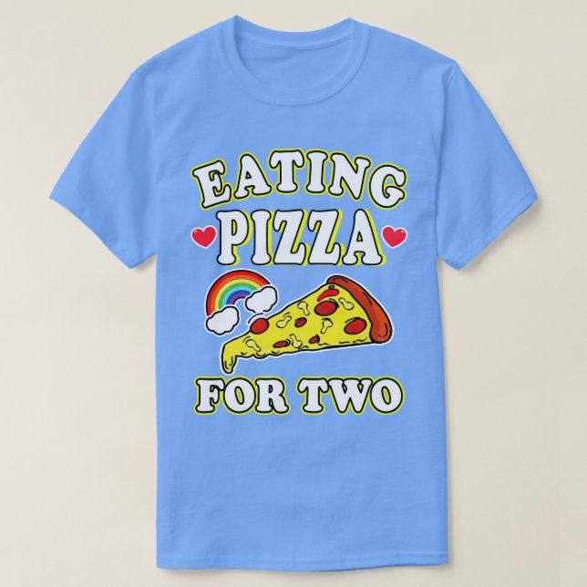 Camiseta Comer pizza para dos (Diseño del anverso)