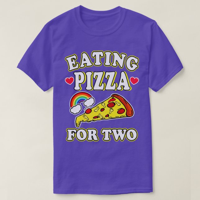 Camiseta Comer pizza para dos (Diseño del anverso)