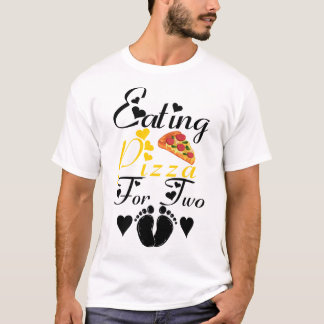 Camiseta Comer Pizza Para Dos Invitaciones De Embarazo Dive