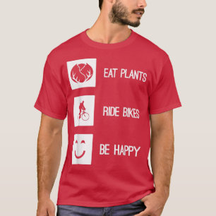 Camiseta Comer Plantas En Bicicletas Sé Feliz Vegetario Veg