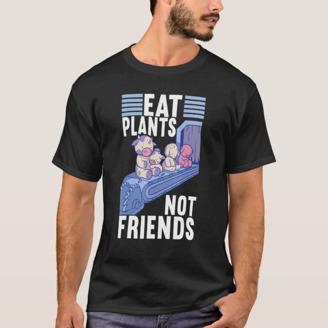 Camiseta Comer Plantas No Amigos Vegan Veggie Vegan Dieta (Anverso)