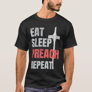 Camiseta Comer Predicto del sueño Repita Pastor Juvenil