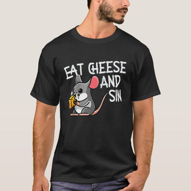 Camiseta Comer Queso Y Sin Rat Raglan Béisbol (Anverso)