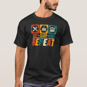 Camiseta Comer ranura de sueño máquina de repetición de jue
