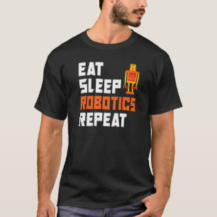 Camiseta Comer robótica para dormir repetida robótica
