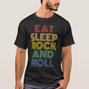 Camiseta Comer rock de sueño y rock retro de rollo 70's 80s