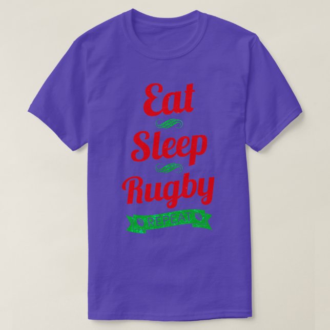 Camiseta Comer Rugby de Sueño Largo Repetido (Diseño del anverso)