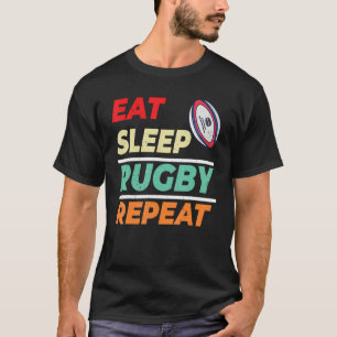 Camiseta Comer Rugby de Sueño Repetir Rugby Hombres Deporti