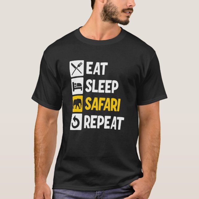 Camiseta Comer Safari Sleep Repetir 2 (Anverso)