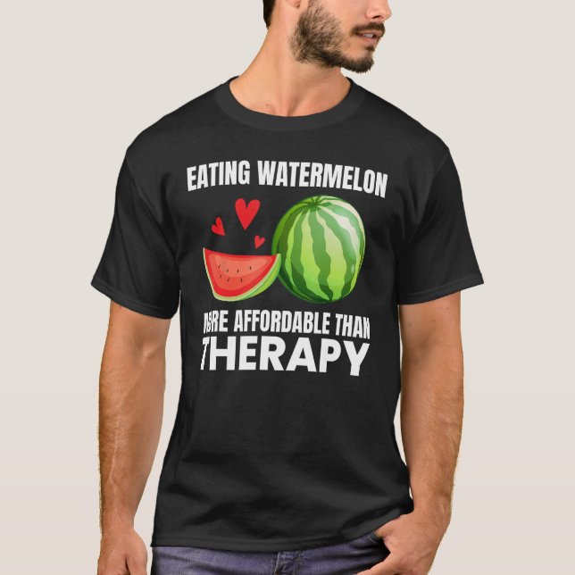 Camiseta Comer sandía Es Terapia Divertida Sandías Fru (Anverso)