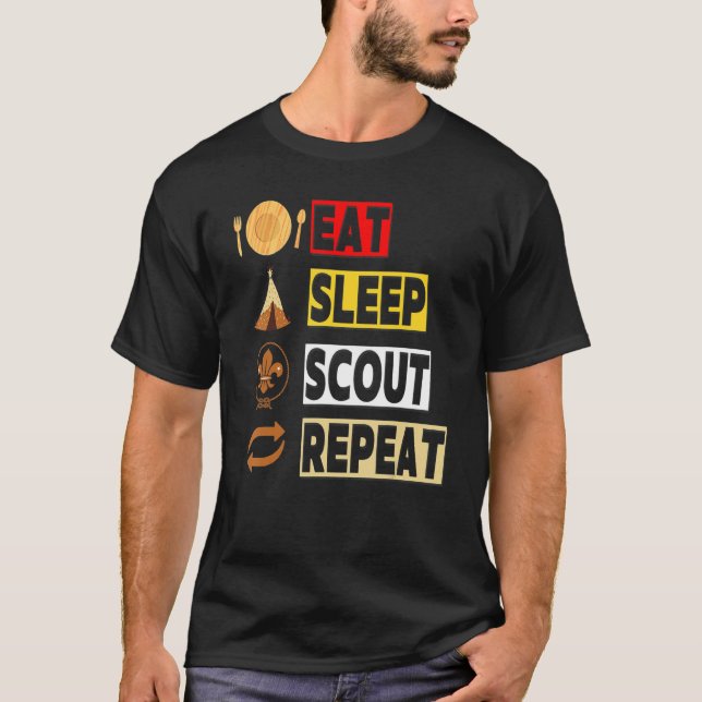 Camiseta Comer Scout Repetir El Escultismo Único Para Hombr (Anverso)