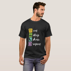 Camiseta Comer Skate Sleep Skate Graciosa Figura Skaters Pa