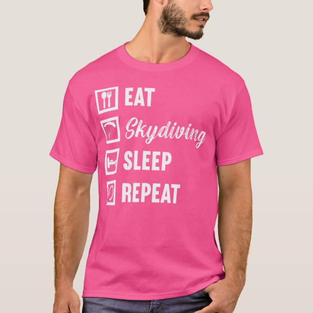 Camiseta Comer Skydiving Sleep Repetir Parapente Skydiving (Anverso)