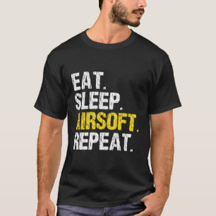 Camiseta Comer Sleep Airsoft Repetir aire suave regalo dive
