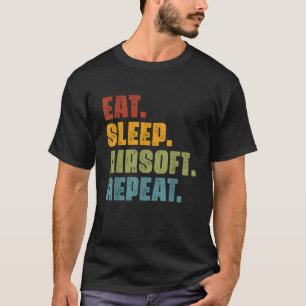 Camiseta Comer Sleep Airsoft Repetir Retro Vintage Airsoft 