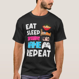 Camiseta Comer Sleep Anime Juego Repetir Camisas Anime Mang