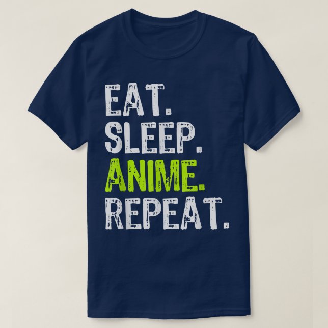 Camiseta Comer Sleep Anime Repetir Gracioso Regalo de Amant (Diseño del anverso)