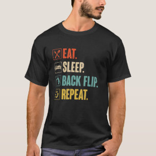 Camiseta Comer Sleep Back Flip Repetir Gimnasia Retro