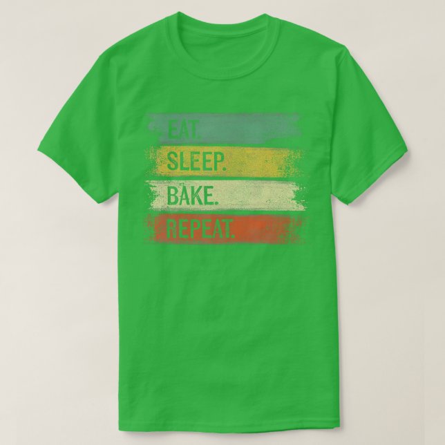 Camiseta Comer Sleep Bake Repetir pastelería Chef Regalos B (Diseño del anverso)