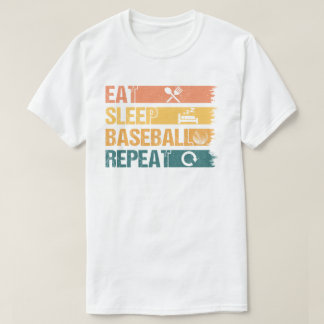 Camiseta Comer Sleep Baseball Repetir a jugador de béisbol
