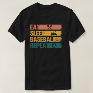 Camiseta Comer Sleep Baseball Repetir a jugador de béisbol 