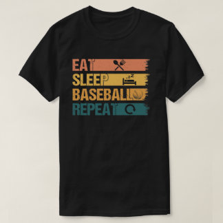 Camiseta Comer Sleep Baseball Repetir a jugador de béisbol