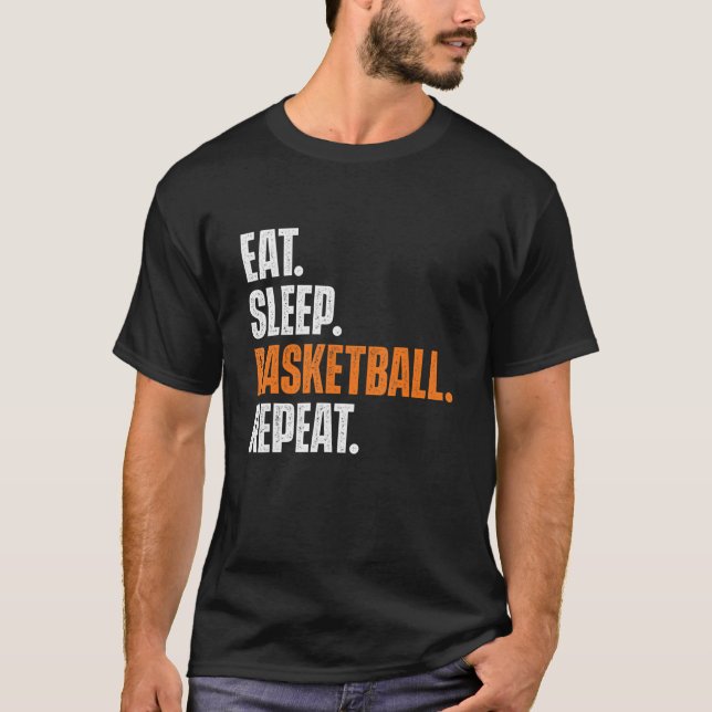 Camiseta Comer Sleep Basketball Juego de repetición de jueg (Anverso)