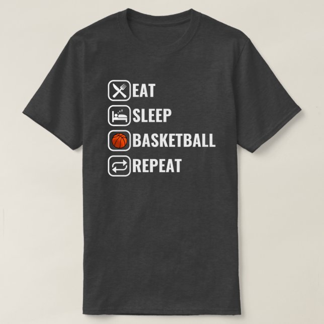 Camiseta Comer Sleep Basketball Repetir (Diseño del anverso)