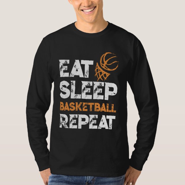 Camiseta Comer Sleep Basketball Repetir Dunk Regalo (Anverso)