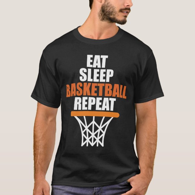 Camiseta Comer Sleep Basketball Repetir el baloncesto (Anverso)