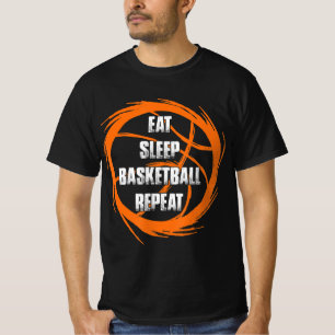 Camiseta Comer Sleep Basketball Repetir entrenador de jugad