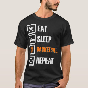 Camiseta Comer Sleep Basketball Repetir graciosa travesía d