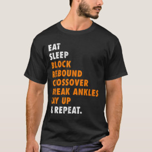 Camiseta Comer Sleep Basketball Repetir regalo divertido pa