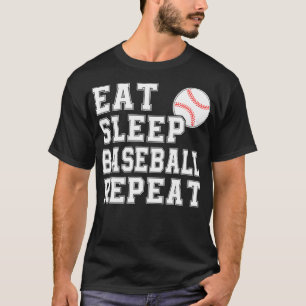 Camiseta Comer Sleep Béisbol Repetir Catcher Pitcher Funny 