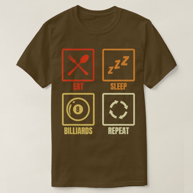 Camiseta Comer Sleep Billiards Repetir (Diseño del anverso)