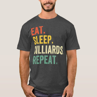 Camiseta Comer Sleep Billiards Repetir Funny Pool Player Vi