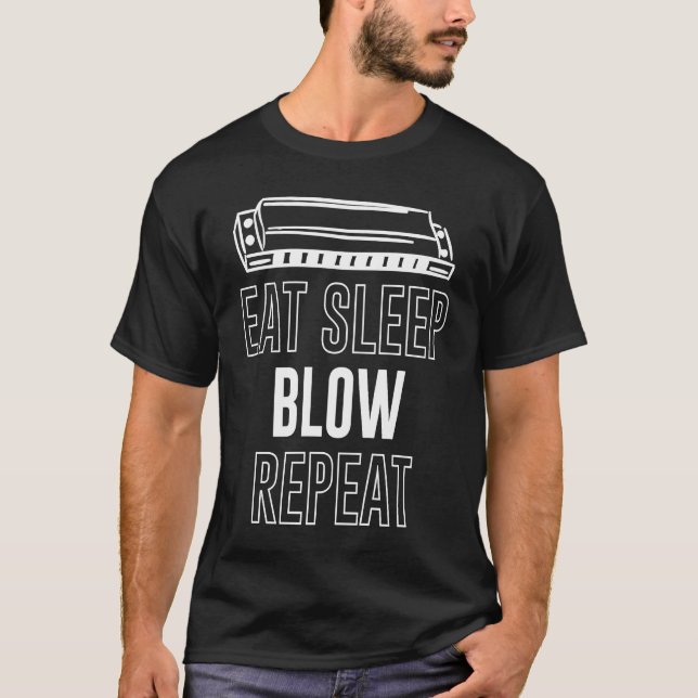 Camiseta Comer Sleep Blow Repetir Harmonica (Anverso)