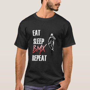 Camiseta Comer Sleep Bmx Repetición Bicicleta Motocross _4